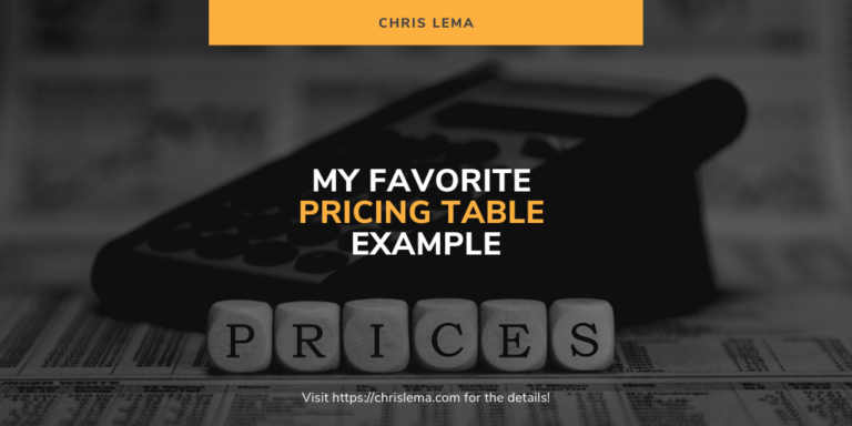 My Favorite Pricing Table Example