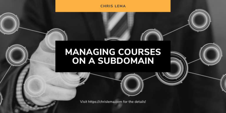 Managing Courses on a Subdomain
